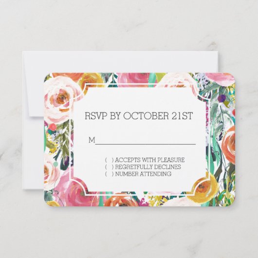 Jardin romantique Fleurs colorées RSVP