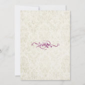 Jardin romantique Magenta Faire-part de mariage fa (Dos)