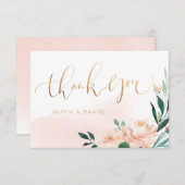 Jardin romantique pêche calligraphie florale merci (Devant / Derrière)