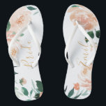Jardin romantique personnalisé pêche mariée floral<br><div class="desc">Moderne aquarelle pêche floral et botanique verdure,  élégant et romantique,  grands cadeaux de fête de mariée personnalisés pour être mariée.</div>