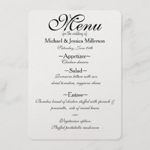 Jardin romantique Watercolor Flowers Menu Mariage