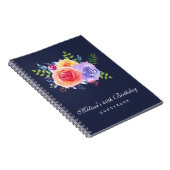 Jardin Rose Aquarelle Fleurs Anniversaire Livre d' (Côté Droit)