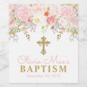 Jardin rose Baptême Vin Bouteille Étiquette (Étiquettes simples)