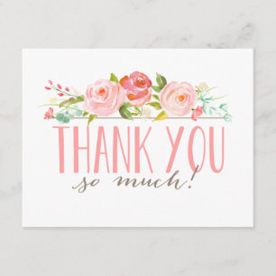 Jardin rose   Carte de remerciements
