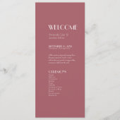 Jardin rose | Dark Rose Wedding Programme (Devant)