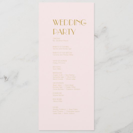 Jardin rose | Dark Rose Wedding Programme (Dos)