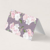 Jardin rose élégant à fleurs pliées carte de visit (Dos)