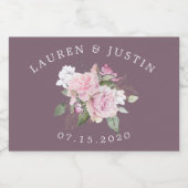 Jardin rose | Ensemble de Étiquettes à vin mousseu (Étiquettes simples)