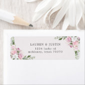 Jardin rose | Étiquette d'adresse de retour (En situation)