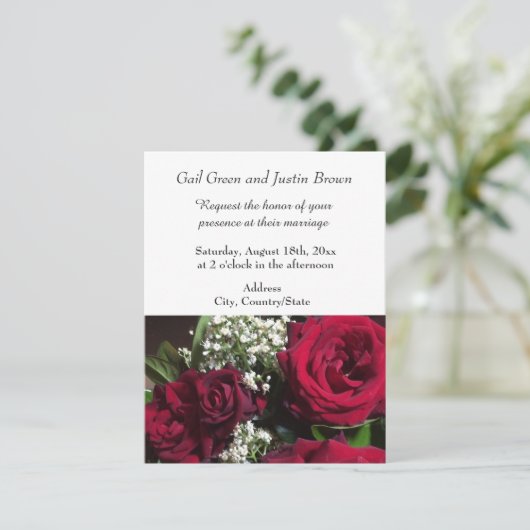 Jardin Rose Faire-part de mariage (Debout devant)