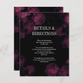 Jardin Rose foncé Mariage Insertion Cartes (Devant / Derrière)