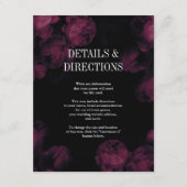 Jardin Rose foncé Mariage Insertion Cartes (Devant)