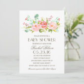 Jardin rose | Invitation Baby shower (Debout devant)