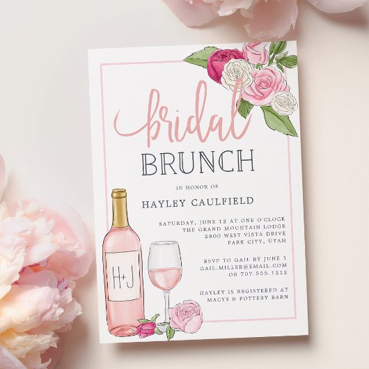 Jardin Rosé | Invitation de Brunch nuptial