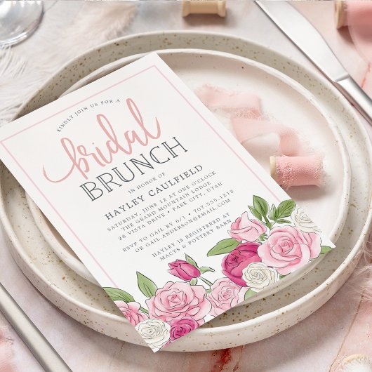 Jardin rose | Invitation de Brunch nuptial