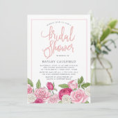 Jardin rose | Invitation de douche nuptiale (Debout devant)