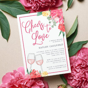 Jardin Rosé Invitation de douche nuptiale