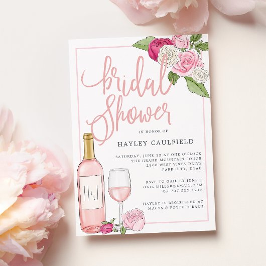 Jardin Rosé | Invitation de douche nuptiale