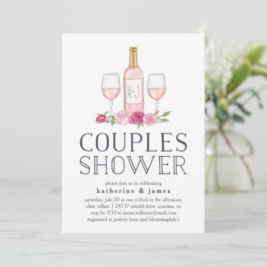 Jardin Rosé | Invitation de douches pour couples (Debout devant)