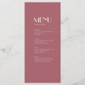 Jardin rose | Menu Mariage Rose foncé (Devant)