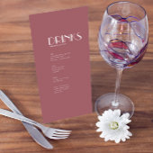 Jardin rose | Menu Mariage Rose foncé