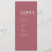 Jardin rose | Menu Mariage Rose foncé (Devant)