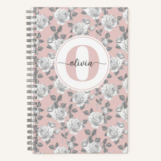 Jardin rose Monogramme Carnet rose