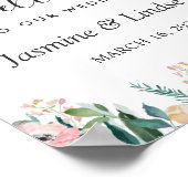 Jardin Rose pivoines Floral Mariage Affiche de bie (Coin)