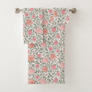 Jardin Rose rose et brun Imprimer Serviettes de ba
