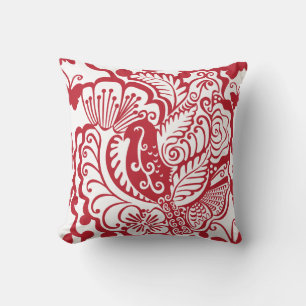 Jardin rouge et blanc Oreiller