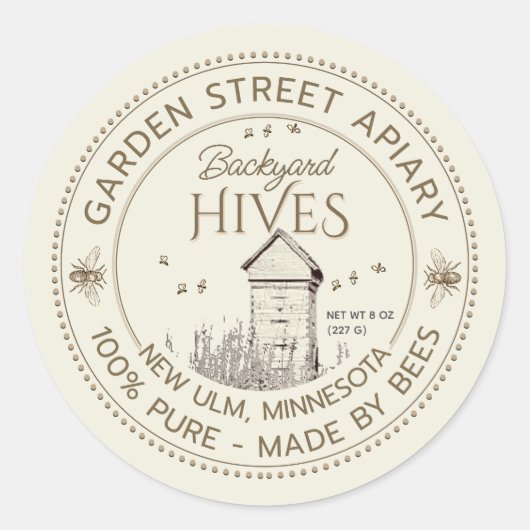 Jardin ruches Étiquette produit apiculteur Apiary (Devant)
