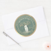 Jardin ruches Miel Étiquette main embouteillée or (Enveloppe)