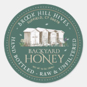 Jardin ruches Miel Étiquette main embouteillée Raw (Devant)