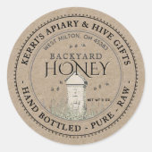 Jardin ruches Miel Étiquette main embouteillée Raw (Devant)