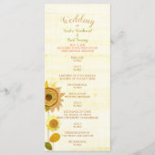 Jardin rustique Sunflower Programme de mariage (Devant)