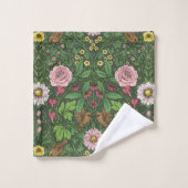 Jardin sauvage en vert (Gant de toilette)