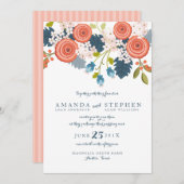 Jardin sauvage Faire-part de mariage florale (Devant / Derrière)