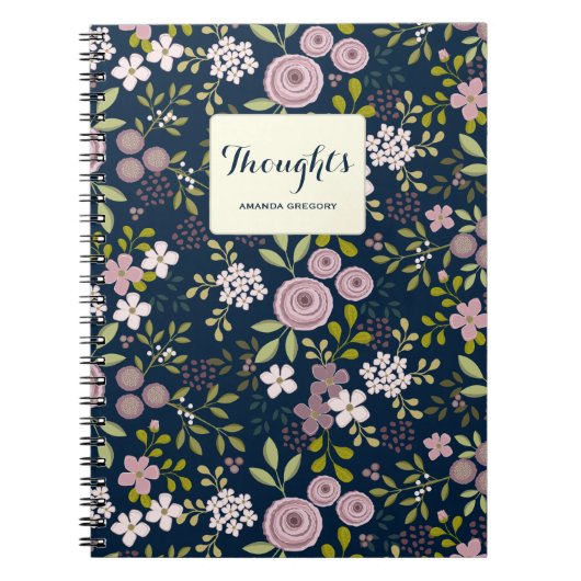 Jardin sauvage Floral Carnet personnalisé (Devant)