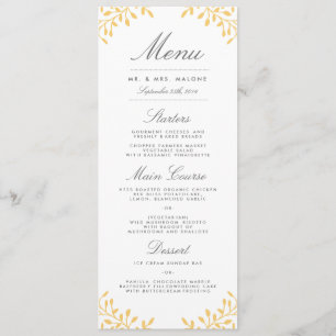 Jardin secret Menu de mariage - Jaune de moutarde
