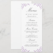 Jardin secret menu de mariage - Orchidée (Devant / Derrière)