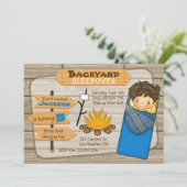 Jardin Sleepover Anniversaire Fête Invitation (Debout devant)