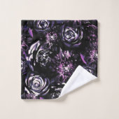 Jardin sombre fleurs violettes ensorcelantes de gl (Gant de toilette)