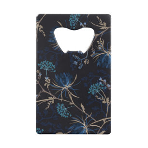 Jardin sombre : Floral bleu monotone