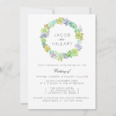 Jardin Succulent | Invitation de mariage aquarelle (Devant)