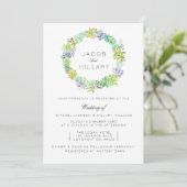 Jardin Succulent | Invitation de mariage aquarelle (Debout devant)