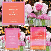 Jardin Sunrise rose Orange Aquarelle Mariage RSVP