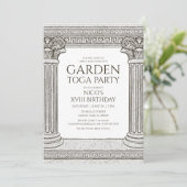 Jardin Toga Party Invitation avec colonnes en pier (Debout devant)