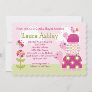 Jardin Tortues empilées Baby shower Invitation