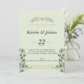 Jardin toscan Olive Mariage Douche Invitation (Debout devant)