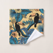 Jardin toucan en jaune et bleu (Gant de toilette)